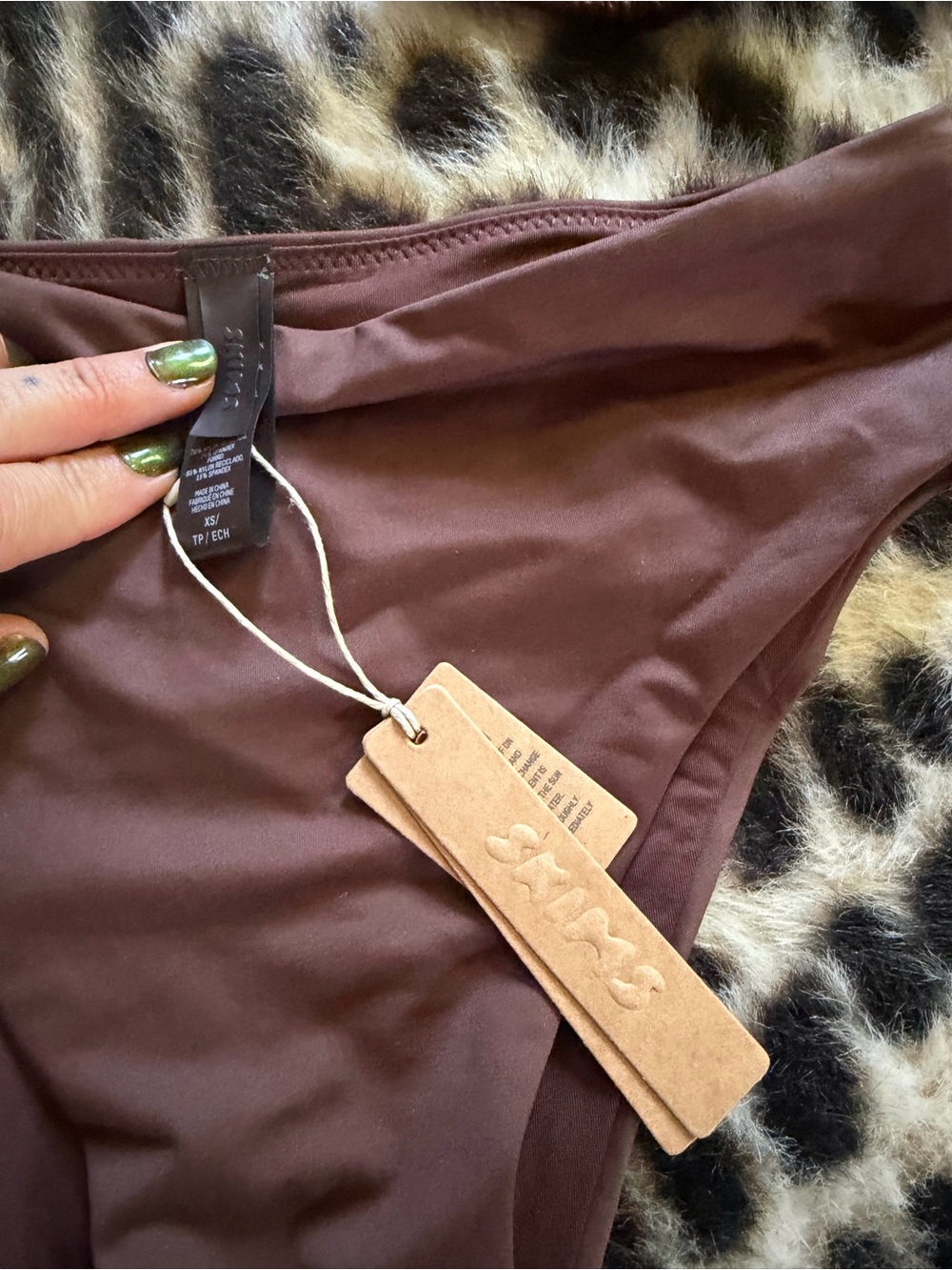 SKIMS Signature recycled cocoa Brown Two-Piece Bikini Set NWT - Picture 7 of 7